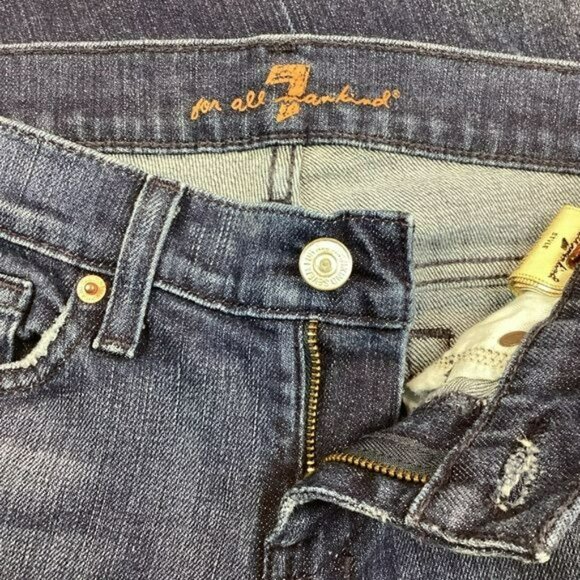 7 For All Mankind Womens Medium Wash Dojo Jeans Size 25 Flare Leg Denim - Picture 9 of 13
